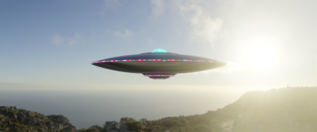Classic UFO rendered in Blender 3D